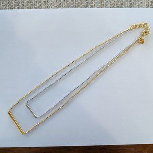 Bronzoro - 18" Double Strand Two Tone Bar Necklace